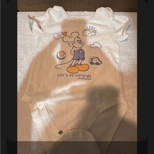 White Mickey Mouse Kids One Piece